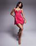 ワンピース intimite Jacquard Mini Dress In This Moment Ribbed Mini Dress Burgundy | White Fox