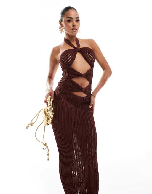 murci knit dress MURCI Deep v knitted maxi dress by Murci