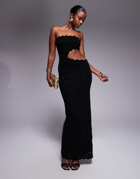 Murci - Robe bandeau longue avec découpe sur le côté - Noir - view 1