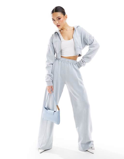 Murci wide leg sweatpants in sky blue - part of a set