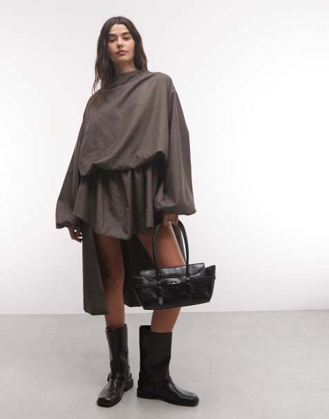 Muse Assembly asymmetrical high low midaxi dress in grey