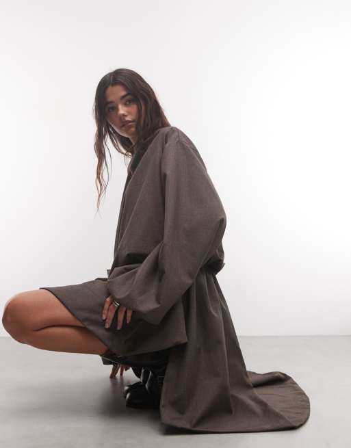 Muse Assembly asymmetrical high low midaxi dress in grey, 2 of 4