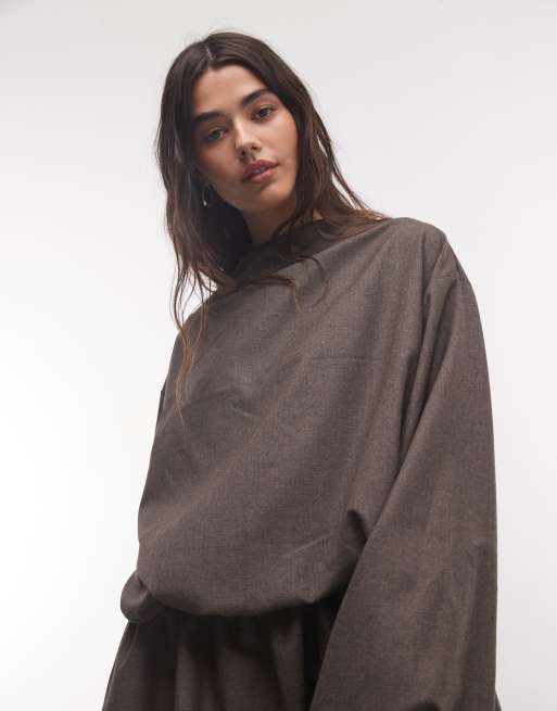 Muse Assembly asymmetrical high low midaxi dress in grey, 3 of 4