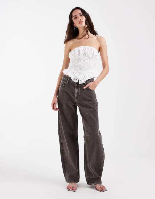 Muse Assembly - Asymmetrische bandeau-top van broderie anglaise in wit, 5 van 5