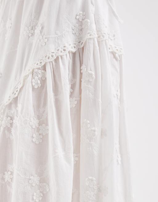 Muse Assembly boho broderie anglaise maxi skirt in white (part of a set), 3 of 6