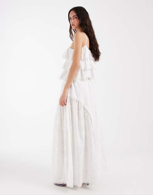 Muse Assembly boho broderie anglaise maxi skirt in white (part of a set), 4 of 6
