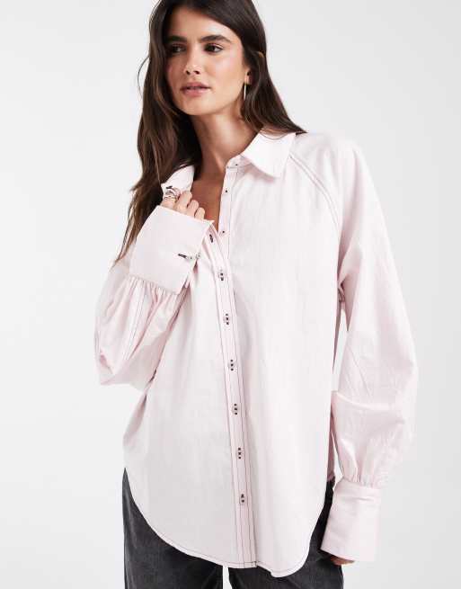Muse Assembly camicia Erin oversize rosa chiaro, 2 di 5