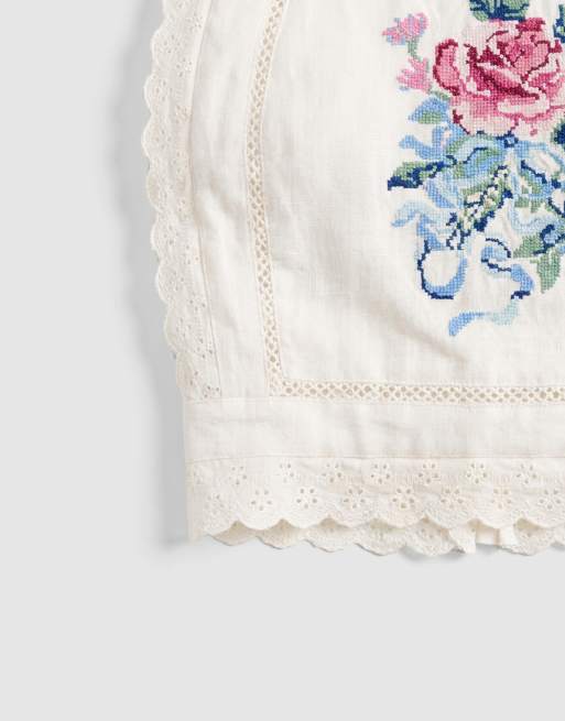 Muse - Assembly - Etta - Geborduurde top met kanten rand, deel van co-ord set, 8 van 8