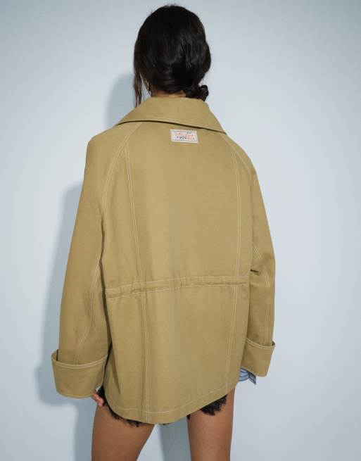 Muse Assembly funnel neck leona jacket in tan, 4 of 8