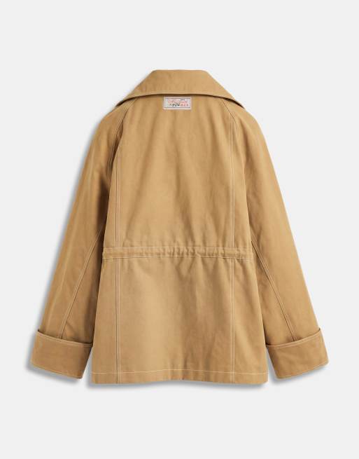 Muse Assembly funnel neck leona jacket in tan, 6 of 8