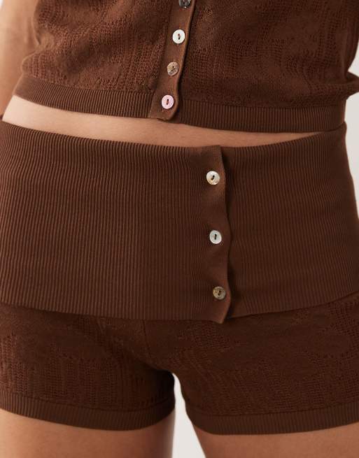 Muse Assembly – Isla – Stickade shorts med nedvikt midja, del av set, 2 av 6