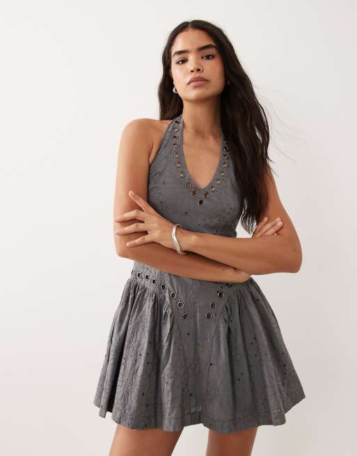 Muse - Assembly - Jules - Mini-jurk met halternek en oogjes, 2 van 5