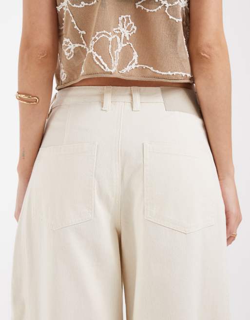 Muse Assembly low rise barrel jeans in ecru, 6 of 6
