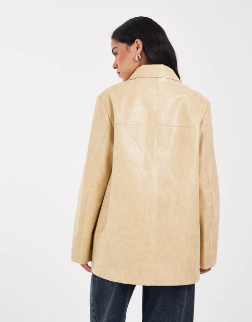 Muse Assembly Maggie leather jacket in ochre, 3 of 5
