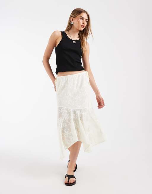 Muse Assembly Mindy jacquard hankerchief hem midi skirt, 2 of 6