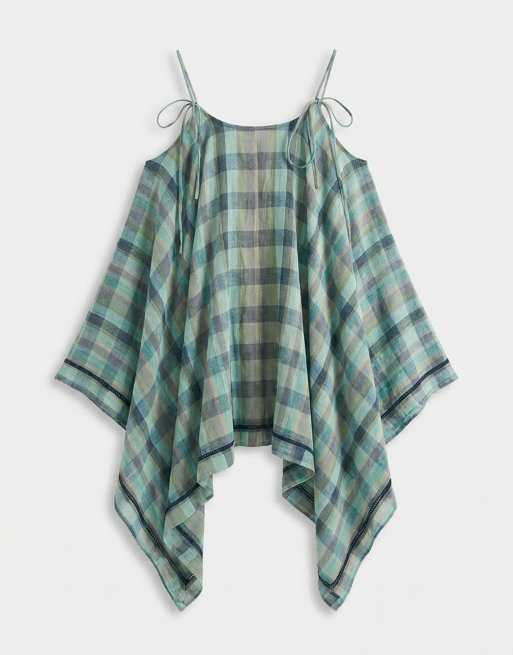 Muse Assembly Olivia hankerchief hem check midi dress, 6 of 7