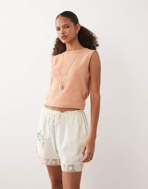 Muse - Assembly - Rae - Geborduurde short met kanten detail, 3 van 6