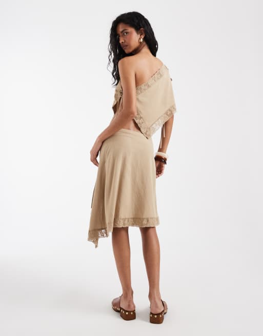 Muse Assembly Rae lace trim tie side skirt co-ord, 5 of 5