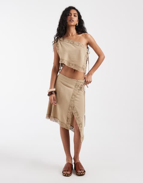 Muse Assembly Rae lace trim tie side skirt (part of a set) - view 1