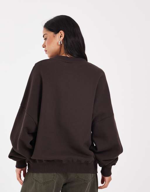 Muse Assembly - sudadera marrón ciruela con bordado de cervatillo, 3 de 5