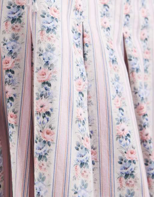 Muse Assembly – Tapetmönstrad, plisserad maxikjol, del av set, 3 av 6