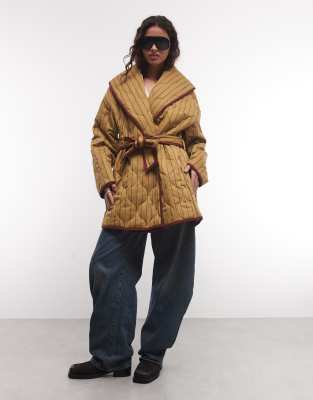 Muse Assembly Wrap Quilted Jacket In Multi