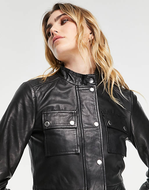 Black 36                  EU ONLY biker jacket WOMEN FASHION Jackets Leatherette discount 57% 