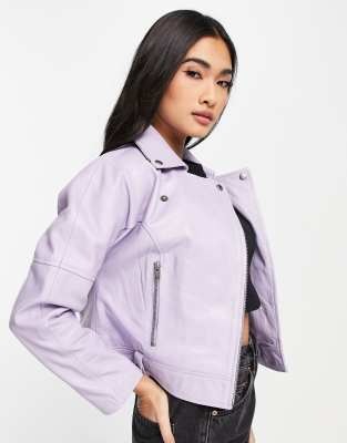 Lilac Leather Jacket