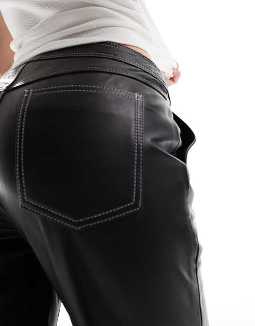 Kick flare leather pants deals