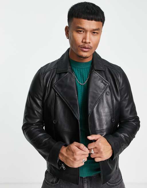 Muubaa - Cropped boxy leren jack