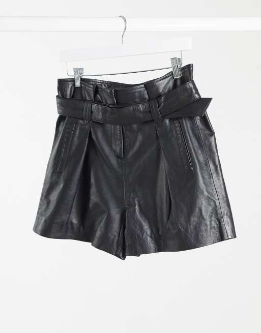 Paper bag best sale leather shorts