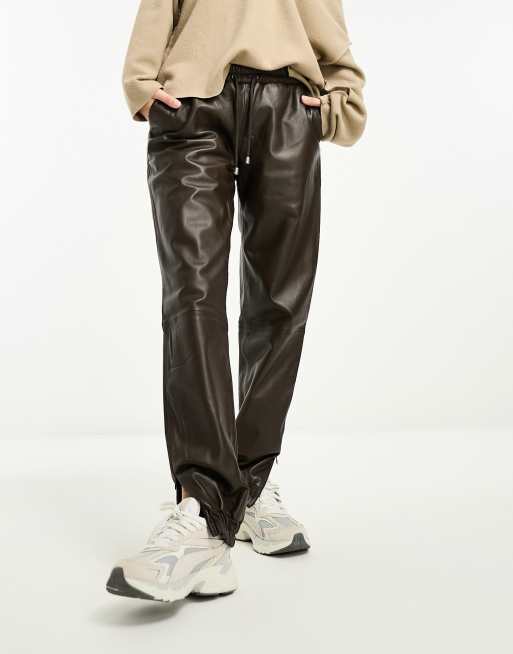 Jogger best sale leather pants