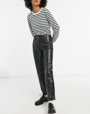 slim leather trousers