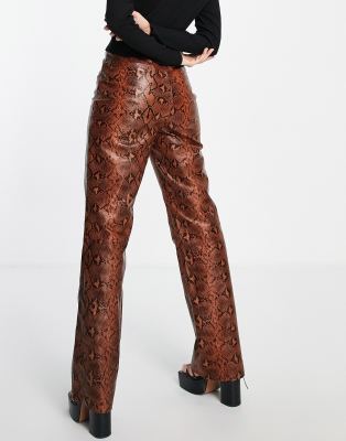 Muubaa high waist wide leg leather 
