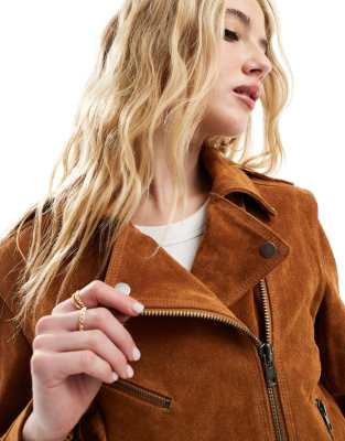 Biker Jacket Wildlederjacke Biker Damen Suede Biker Jacket