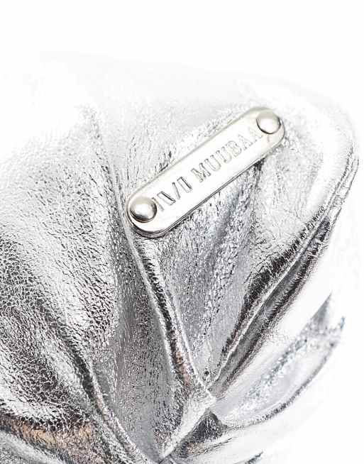 Silver drawstring bag hot sale