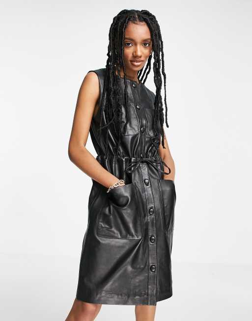 Leather 2025 utility dress