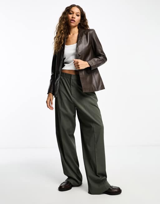 Muubaa oversized boxy leather blazer buy jacket