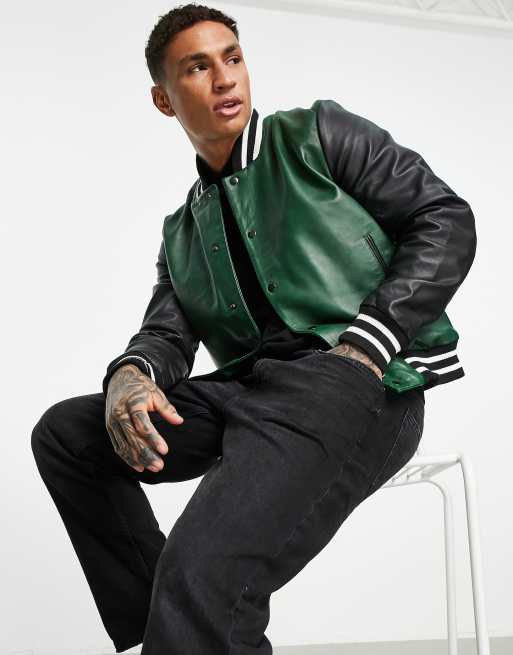 Varsity Leather Blouson Jacket