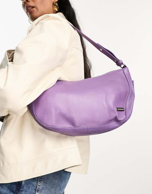 Muubaa - Sac porté épaule incurvé en cuir - Violet 