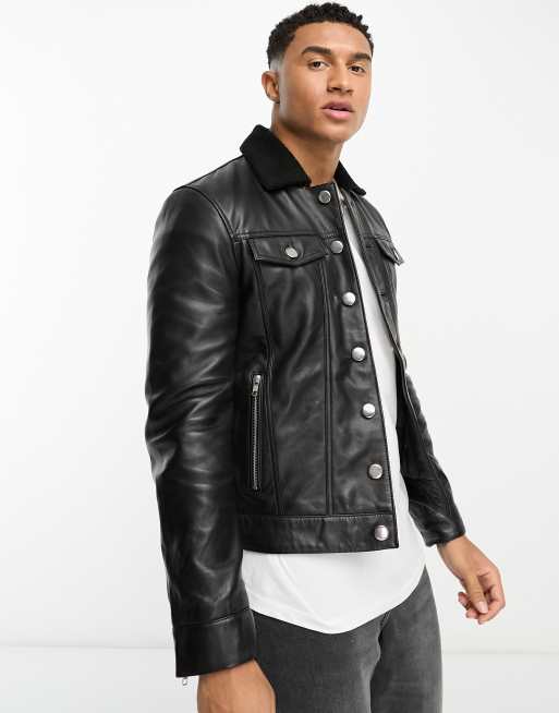 Faux fur clearance biker jacket men