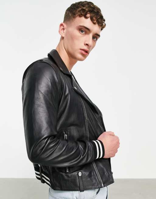 Mathis Black Chain Leather Biker Jacket - SHOP MEN from Muubaa UK