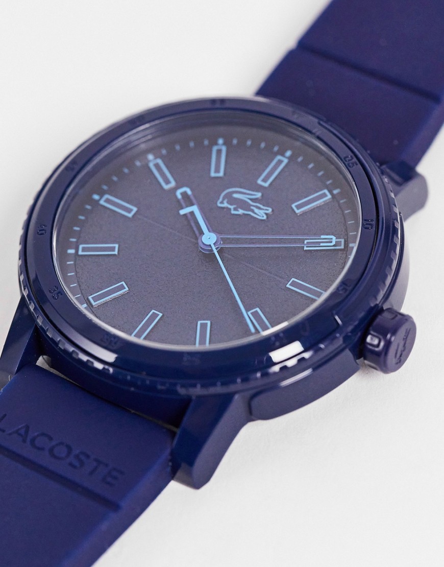 фото Мужские часы темно-синего цвета с силиконовым ремешком lacoste-темно-синий