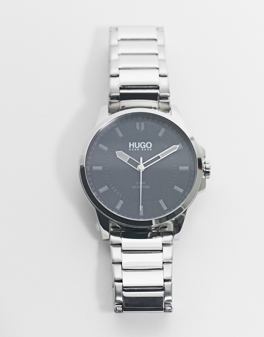 фото Мужские серебристые часы-браслет hugo 1530186-серебристый