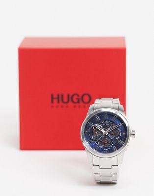 фото Мужские серебристые часы-браслет hugo 1530191-серебристый