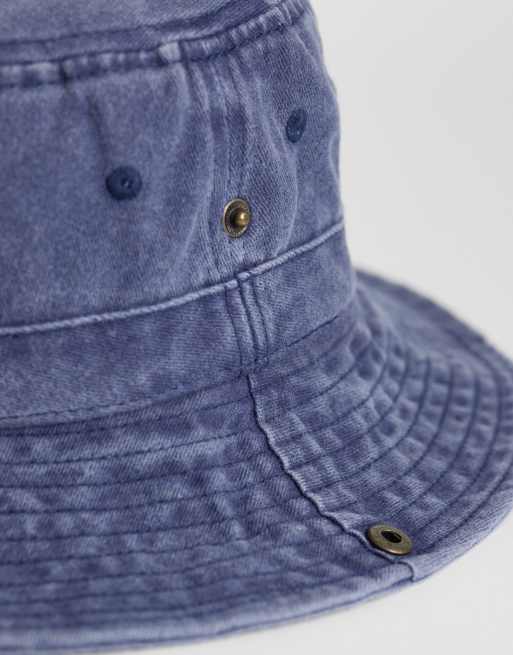 My Accessories – Anglerhut in verwaschenem Marineblau mit Knebelverschluss, 2 von 3