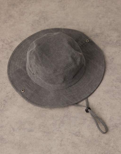 My Accessories – Anglerhut in verwaschenem Schwarz im Safari-Stil , 3 von 3