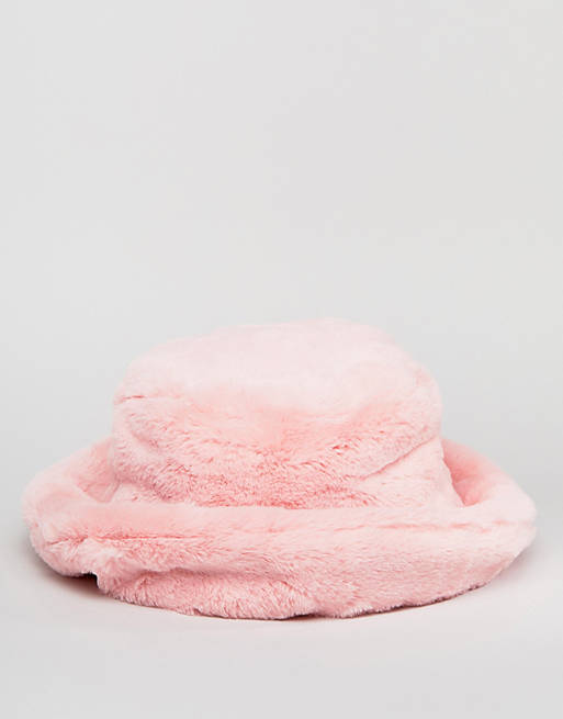 H&M Fleece Bucket Hat in Pink Damen Accessoires Hüte Caps & Mützen 