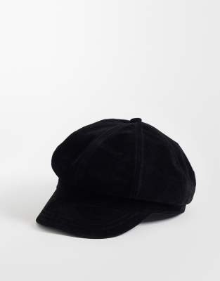 My Accessories Baker Boy Hat In Black