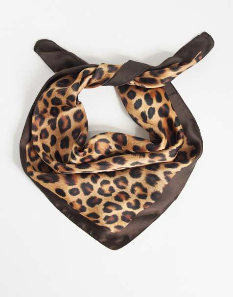 My Accessories bandana neck scarf in leopard print - view 1